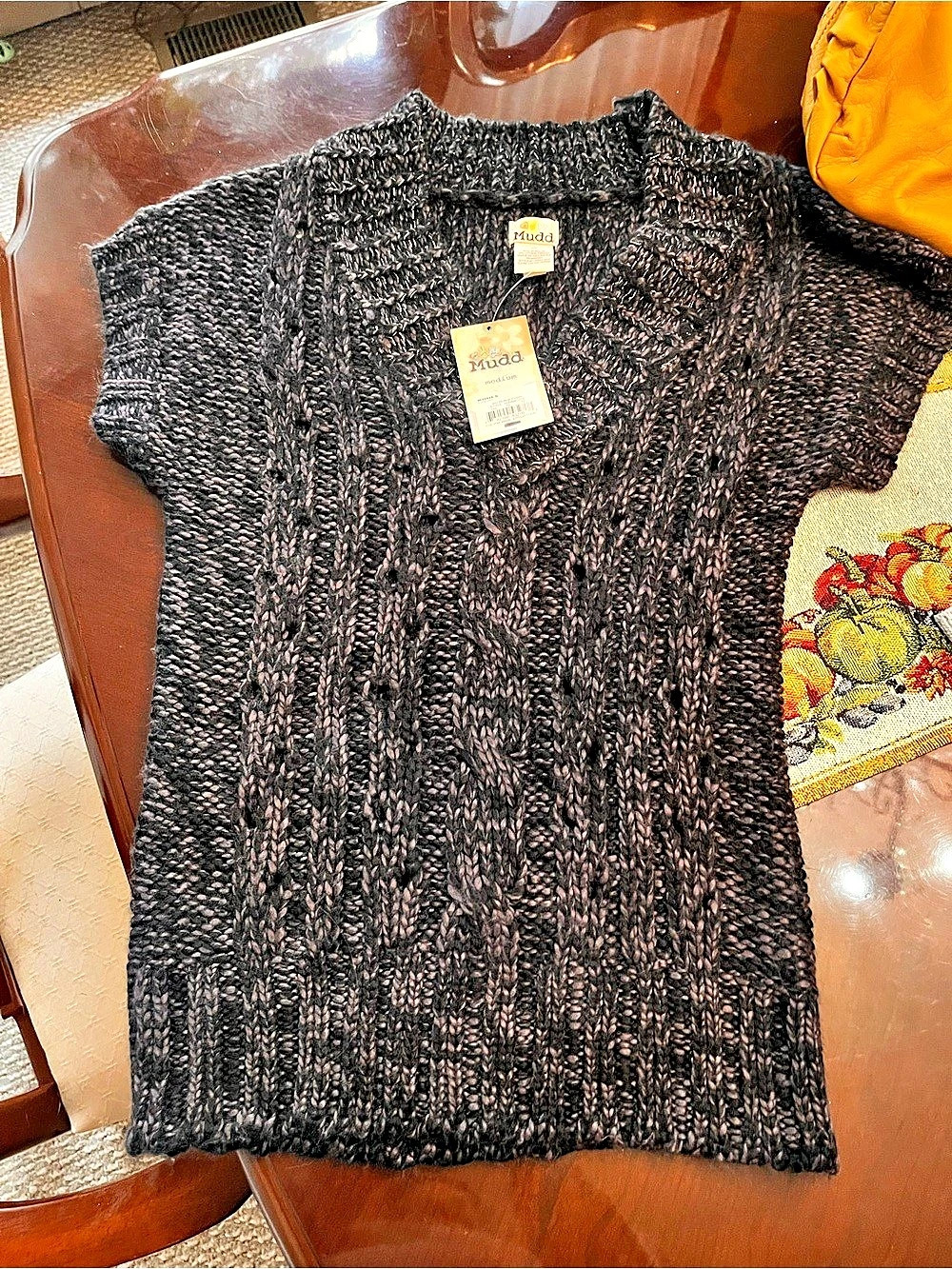 Mud Black Knit Sweater Vest Size Medium NWT